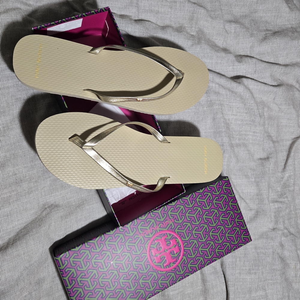 Tory Burch Metallic Gold Sandals